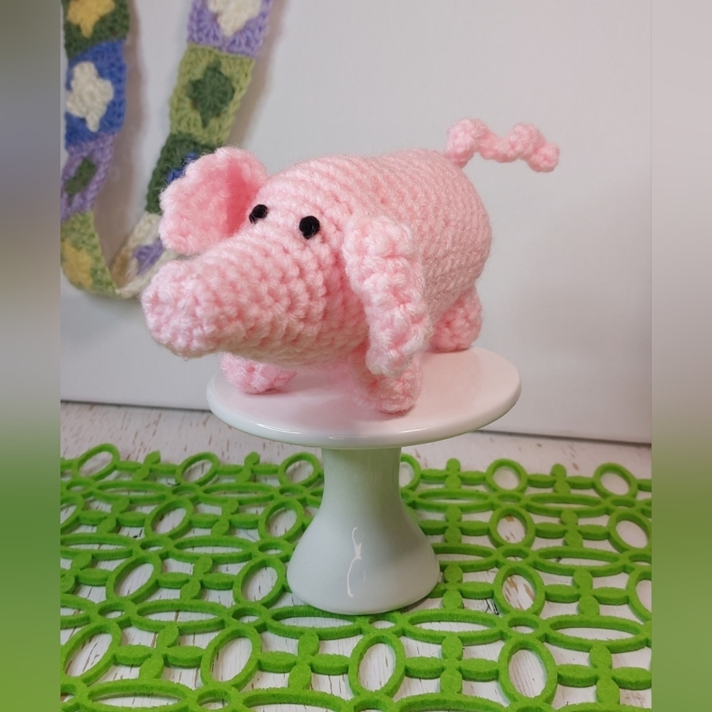 Pink Pig Handmade Crochet Animal Gift Idea for Anyone Cute Fun Unique Decoration